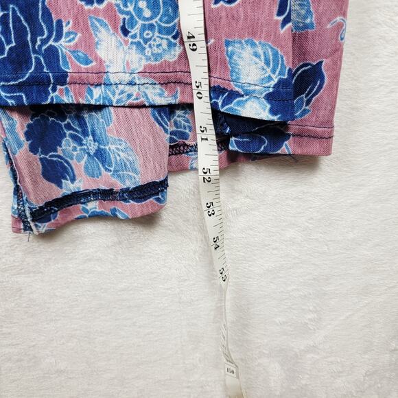 Bohemian 2XL Long Cardigan Duster Sheer Pink Blue Floral Romantic Fairycore - Picture 9 of 11